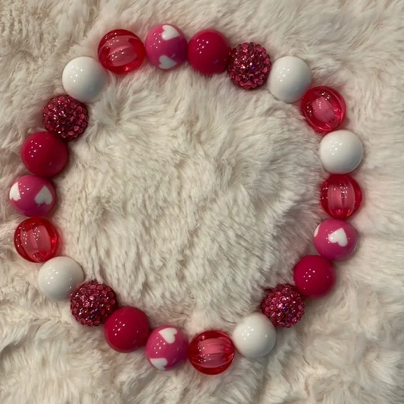 Valentine's Day Chunky Bubble Gum Beaded necklace - Picture 2 of 4